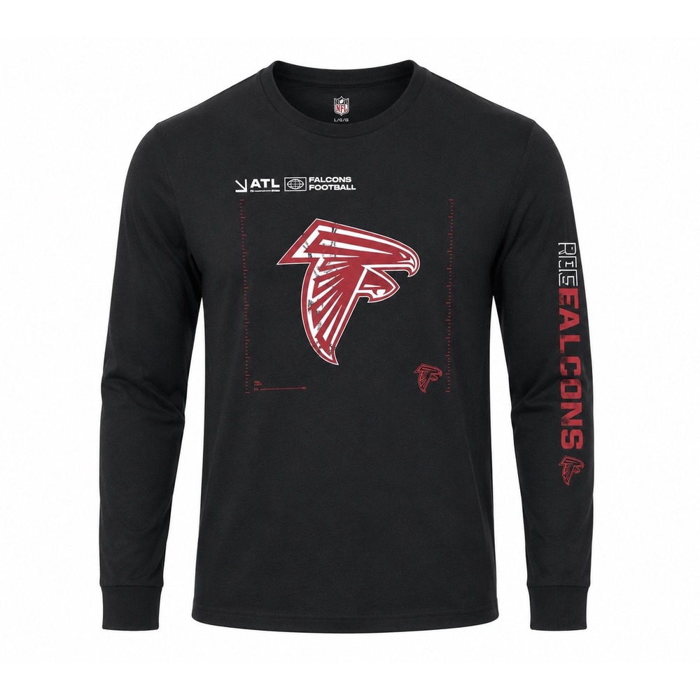 Atlanta Falcons Kids Long Sleeve Graphic Tee Black Red Large 14/16 
streetwear